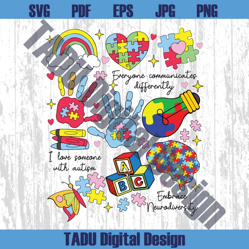 Everyone Communicates Differently Png Autism Month Png Autism Png - BundleofSVG