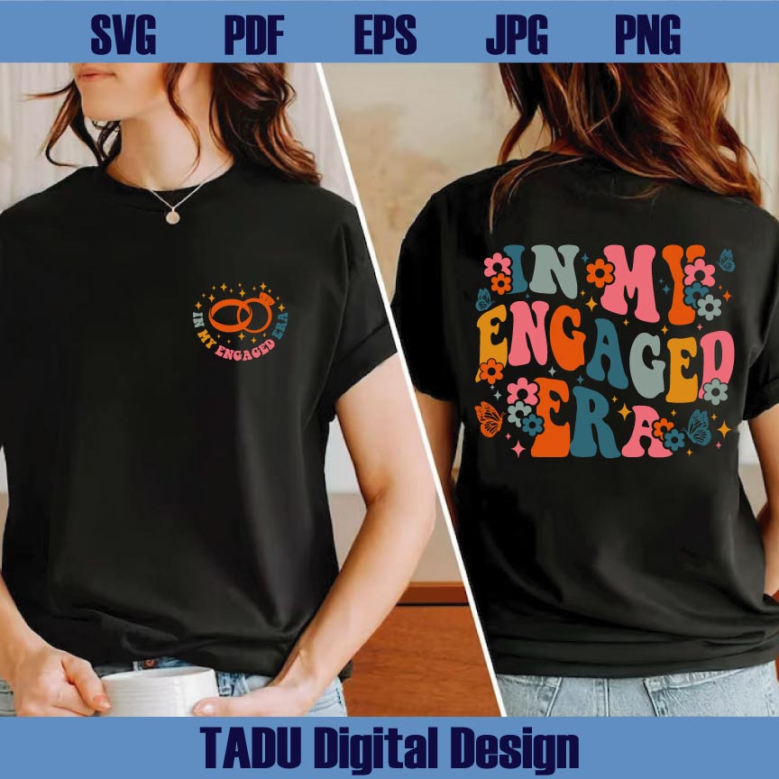 In My Engaged Era Svg Trendy Engagement Png Boho Bride to Be Svg