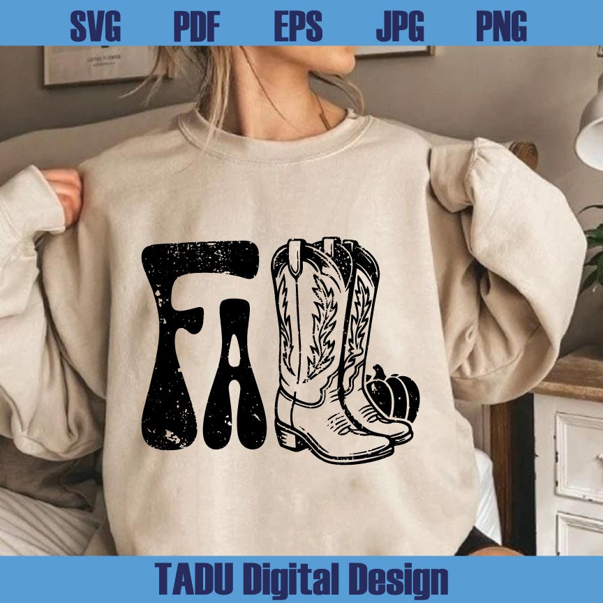 Western Fall Png Grunge Fall Cowgirl Boots Png Retro Autumn Png