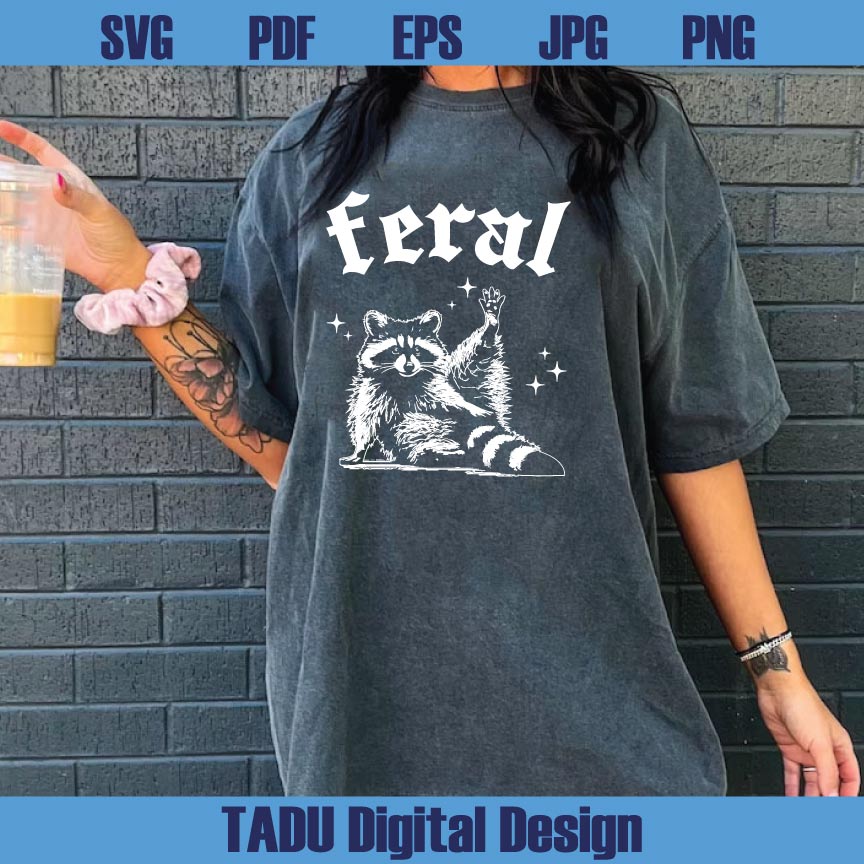 Feral Svg Vintage 90s Racoon Feral Png Retro Funny Y2k Meme Png