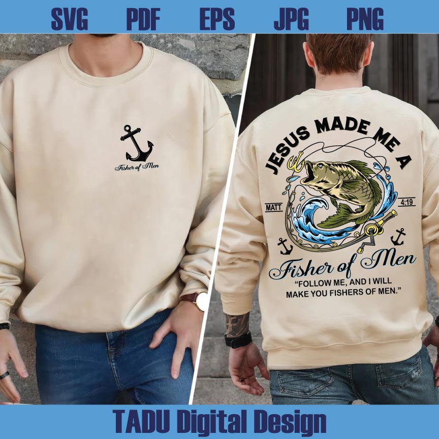 Fisher of Men Png Christian Men Svg Bible Verse Fishermen Svg