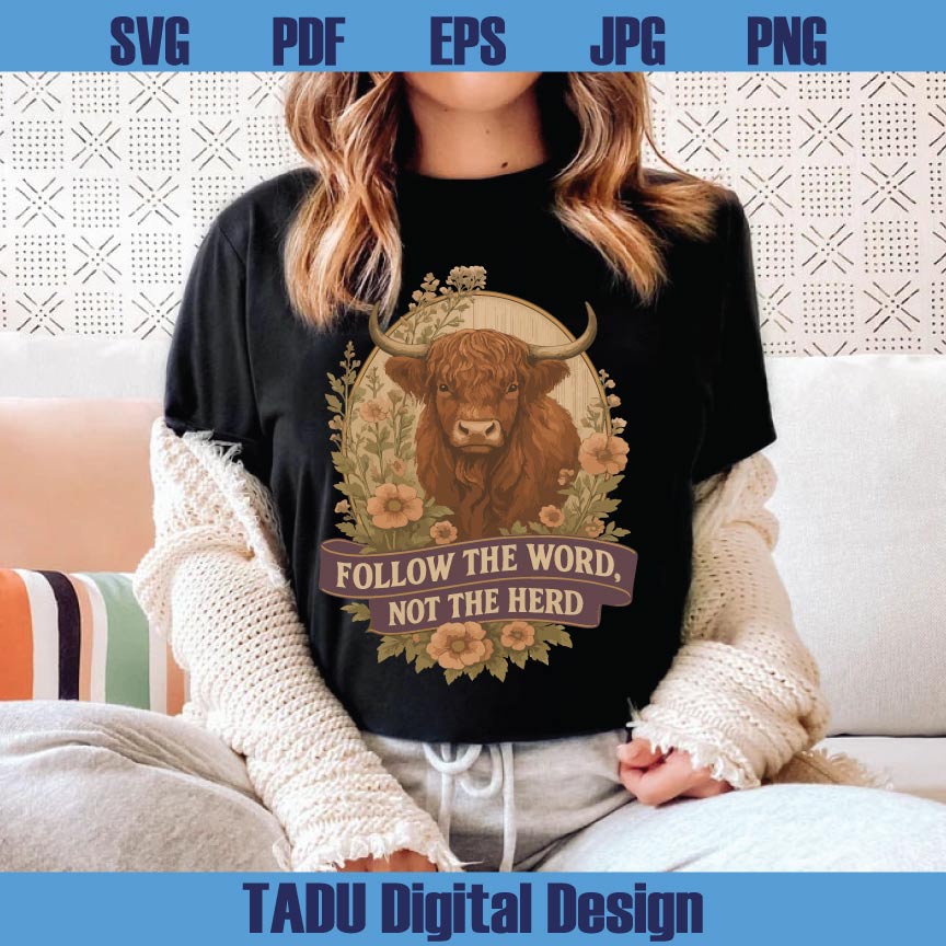 Follow the Word Not the Herd Png Christian Png Cottagecore Boho