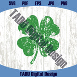 St Patricks Day Grunge 4 Leaf Clover Distressed Shamrock Png