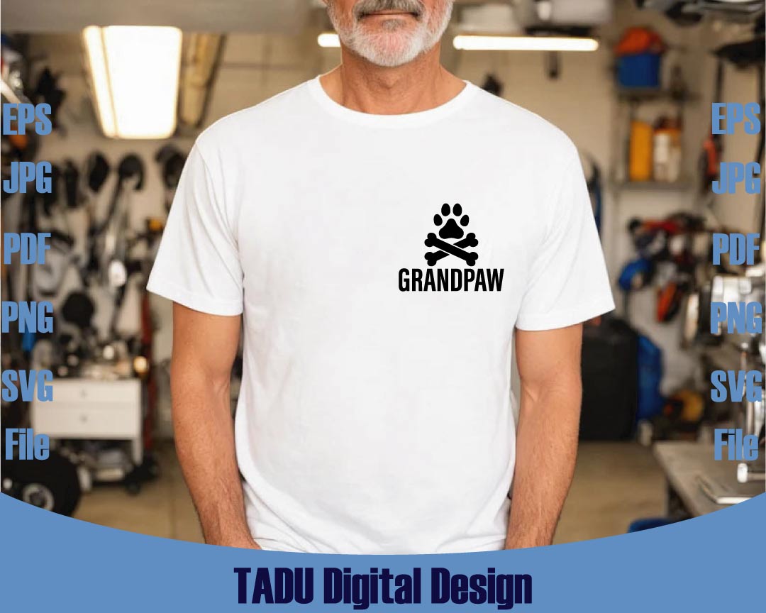 Grandpaw Svg Grandpa Dog Svg Dog Grandfather Png Dog Paw Svg Png Dxf Eps Files
