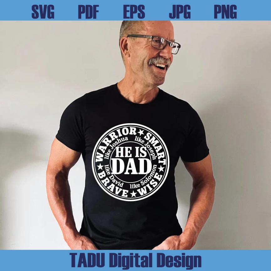 He Is Dad SVG Fathers Day Christian Dad Quote Svg Brave Like David - BundleofSVG