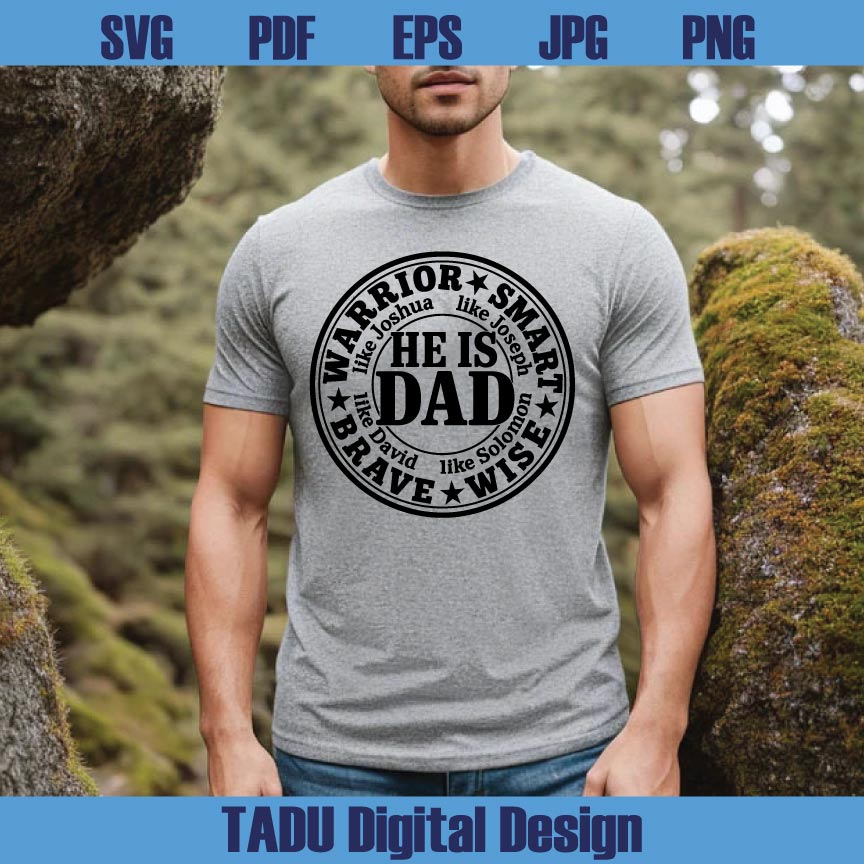 He Is Dad SVG Fathers Day Christian Dad Quote Svg Brave Like David - BundleofSVG