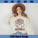 Let's Go Ghouls Png Pink Halloween Svg Trendy Cute Ghosts Svg