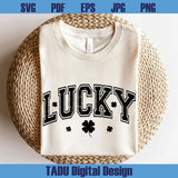 Lucky Varsity Svg Retro St Patrick's Day Png Shamrock Lucky Png - BundleofSVG