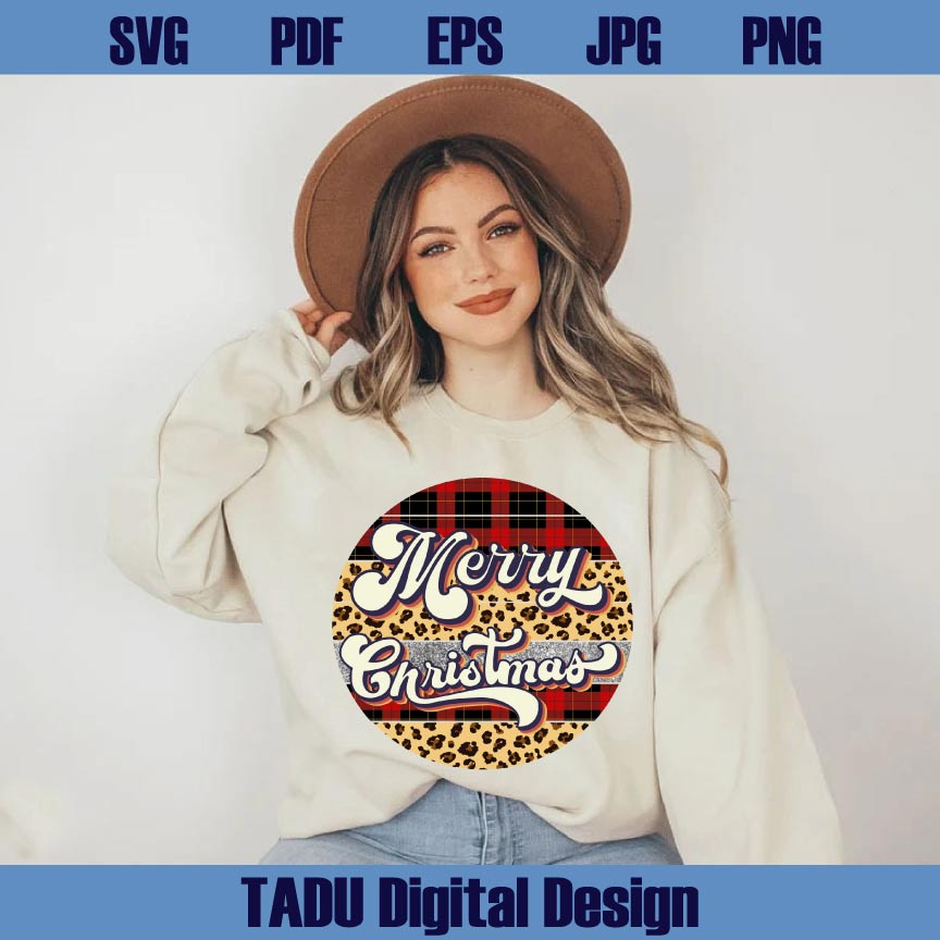 Retro Merry Christmas Png Vintage Merry Christmas Svg Leopard