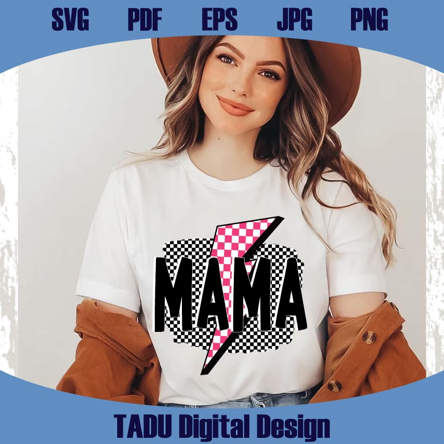 Mama Lightning Bolt Png Checkered Mama Png Lightning Bolt Mom