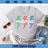 Lightning Checkered Mama Png Neon Mama Png Lightning Bolt Mom