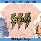 Vintage Lightning Checkered Mama Png Lightning Bolt Mama Png