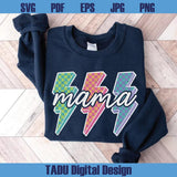 Lightning Checkered Mama Png Neon Mama Png Lightning Bolt Mom