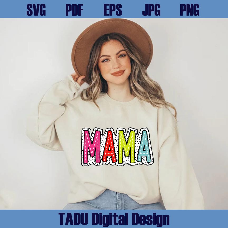 Mini Png Mama Svg Matching Bright Doodle Colorful Dalmatian Dots
