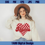 Checkered Heart Mama Png Vintage Retro Checkered Mama Svg Png