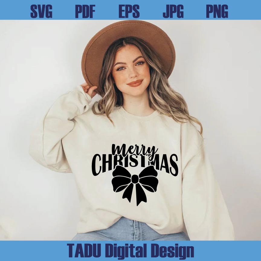 Merry Christmas Svg Coquette Bow Merry Christmas Svg Cutting