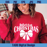 Merry Christmas Svg Coquette Bow Merry Christmas Svg Cutting