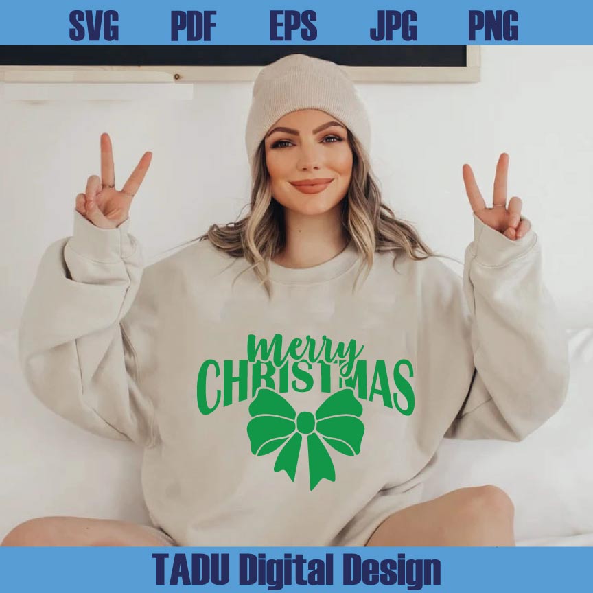 Merry Christmas Svg Coquette Bow Merry Christmas Svg Cutting