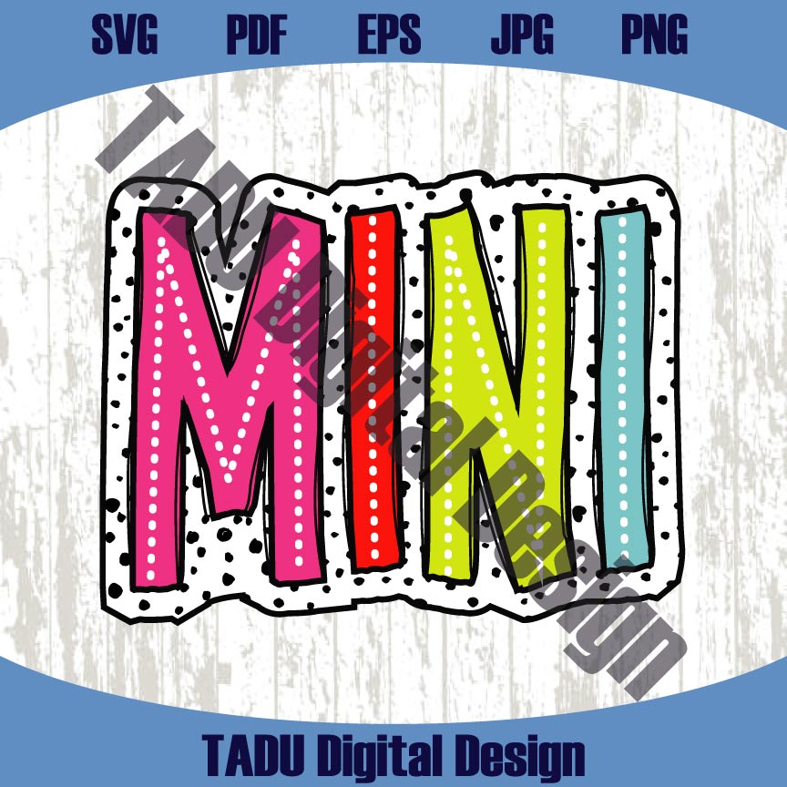 Mini Png Mama Svg Matching Bright Doodle Colorful Dalmatian Dots