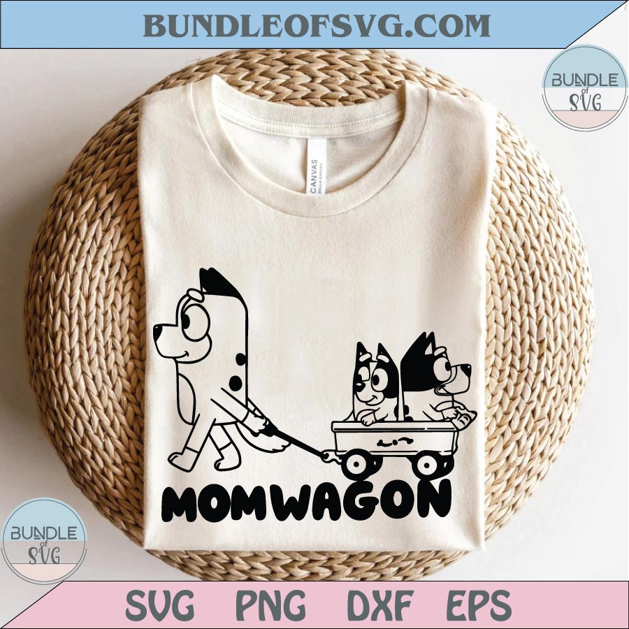 Blue Dog Svg Mom Wagon Svg Muffin Png Dog Family Cartoon Cricut - BundleofSVG