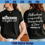 Motherhood is Kingdom Work SVG PNG Christian Mom Svg Sleeve - BundleofSVG