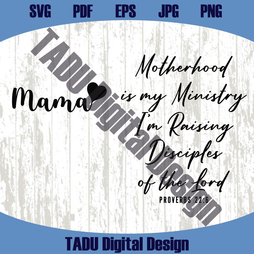 Motherhood Is My Ministry Svg Mama Pocket Design Christian Mom - BundleofSVG