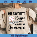 My Favorite Player Calls Me Grandma SVG Baseball Grandma PNG - BundleofSVG