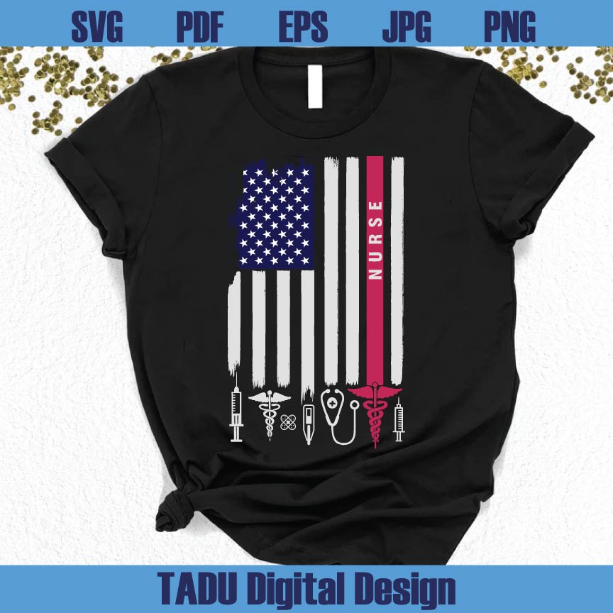 Nurse Logo America Flag Svg Nursing America Nurse Symbols Png