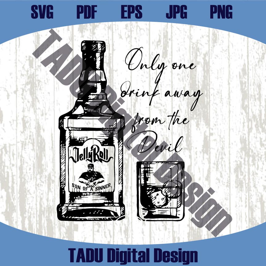 Country Music Png Jelly Roll Svg Only One Dink Away From the Devil