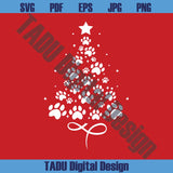 Paw Tree Svg Christmas Tree Dog Paws Svg Cat Christmas Dog Lover