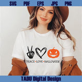 Peace Love Halloween Svg Halloween Svg Cute Pumpkin Skeleton Png