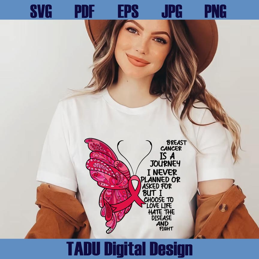 Breast Cancer Journey Svg Butterfly Breast Cancer Awareness Png