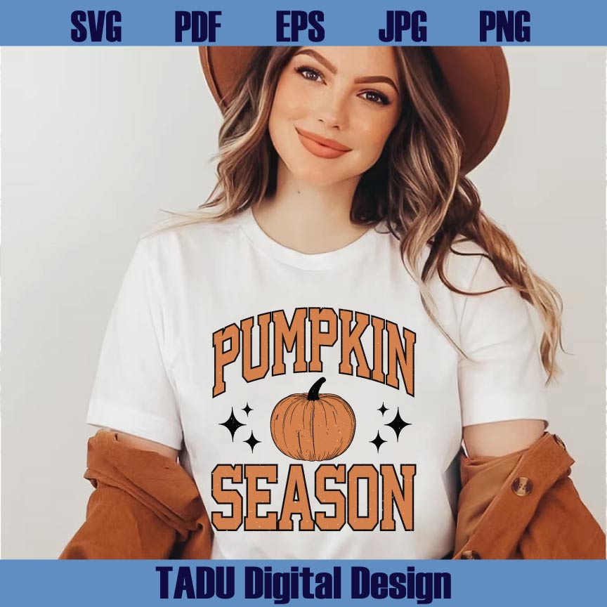 Pumpkin Season Png Retro Fall Vibes Svg Varsity Pumpkin Autumn Png