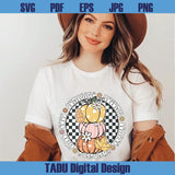 Checkered Fall Pumpkins Png Retro Autumn Png Cute Girly Fall Png