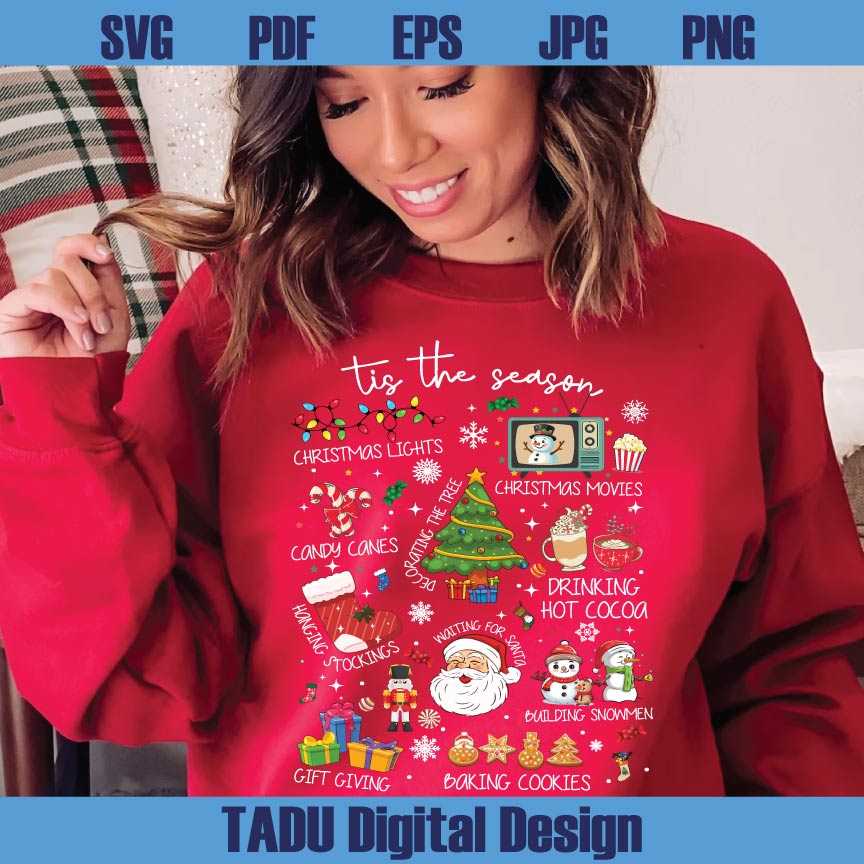 Tis The Season Christmas Png Festive Png Retro Xmas Png