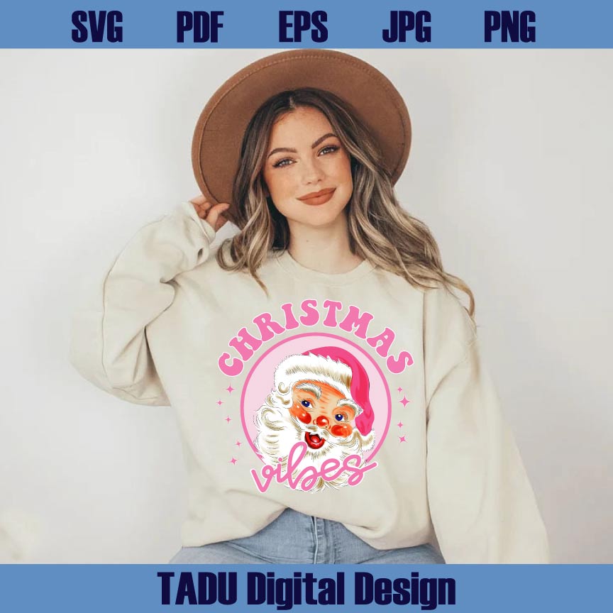 Christmas Vibes Png Pink Santa Pinky Girly Funny Christmas Png