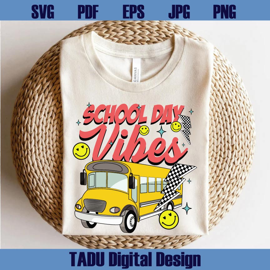 Back to School Vibes Svg School Bus Teacher Back To School Svg Png
