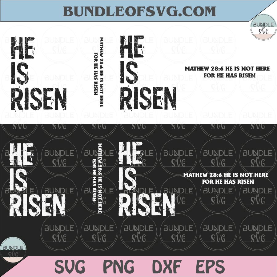 Hi Is Risen Png Matthew 28 6 Easter Png Sleeve Design Christian Png - BundleofSVG