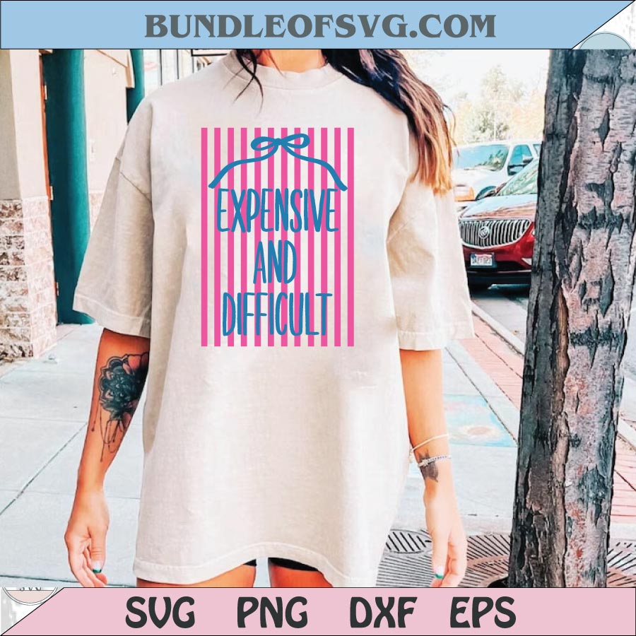 Expensive and Difficult Svg Striped Postage Stamp Preppy Coquette - BundleofSVG
