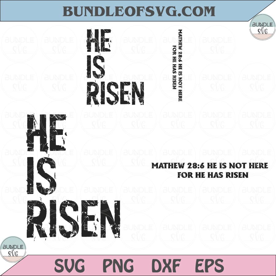 Hi Is Risen Png Matthew 28 6 Easter Png Sleeve Design Christian Png - BundleofSVG