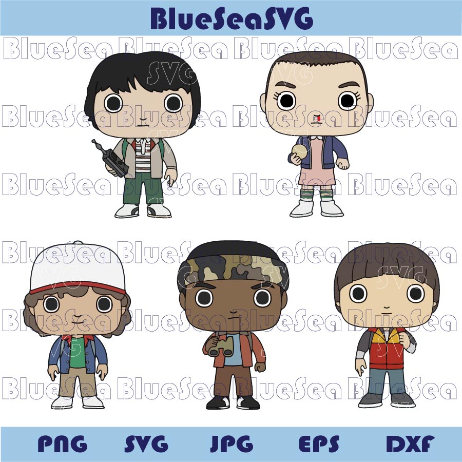 Stranger Things Characters Chibi Svg Stranger Things Kids Png - BundleofSVG