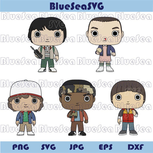 Stranger Things Characters Chibi Svg Stranger Things Kids Png - BundleofSVG