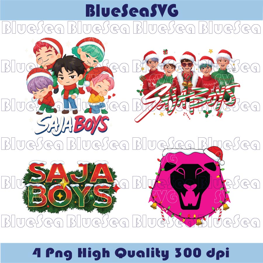 Bundle Christmas Kpop Demon Hunters Saja Boys Christmas Png - BundleofSVG