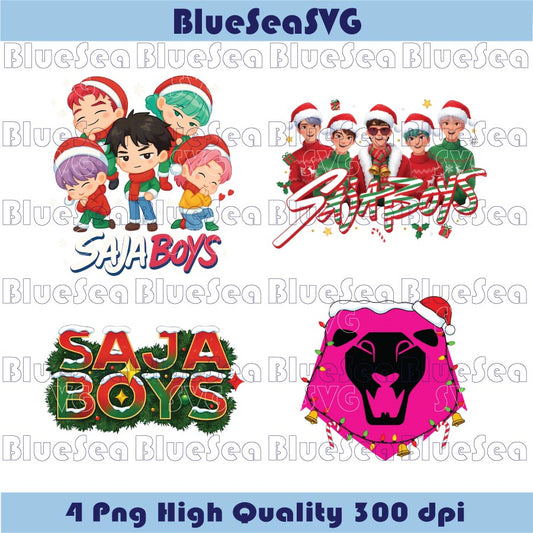 Bundle Christmas Kpop Demon Hunters Saja Boys Christmas Png - BundleofSVG