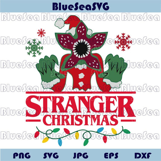 Stranger Christmas Santa Demogorgon Png Stranger Things Svg Png - BundleofSVG