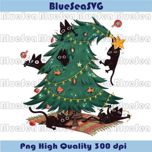 Christmas Tree And Cat Png Cute Christmas Cat Owner Cat Lover Png - BundleofSVG