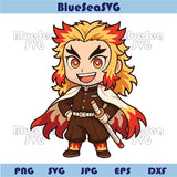 Bundle Chibi Characters Demon Slayer Png Cute Anime Lover Png Set - Blue Sea Svg