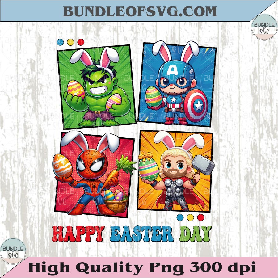 Happy Easter Day Avengers Bunny Png Superheroes Bunny Png - BundleofSVG