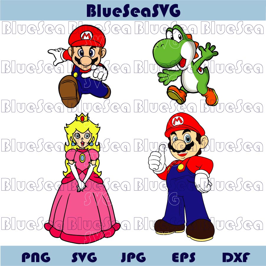Super Mario SVG PNG Bundle Super Mario Png Super Mario Clipart - Blue Sea Svg