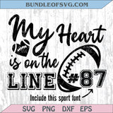 My Heart Is On The Line Svg Football Lover Png American Football Svg